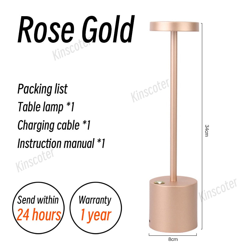 Aluminum Alloy Rechargeable Desk Lamp