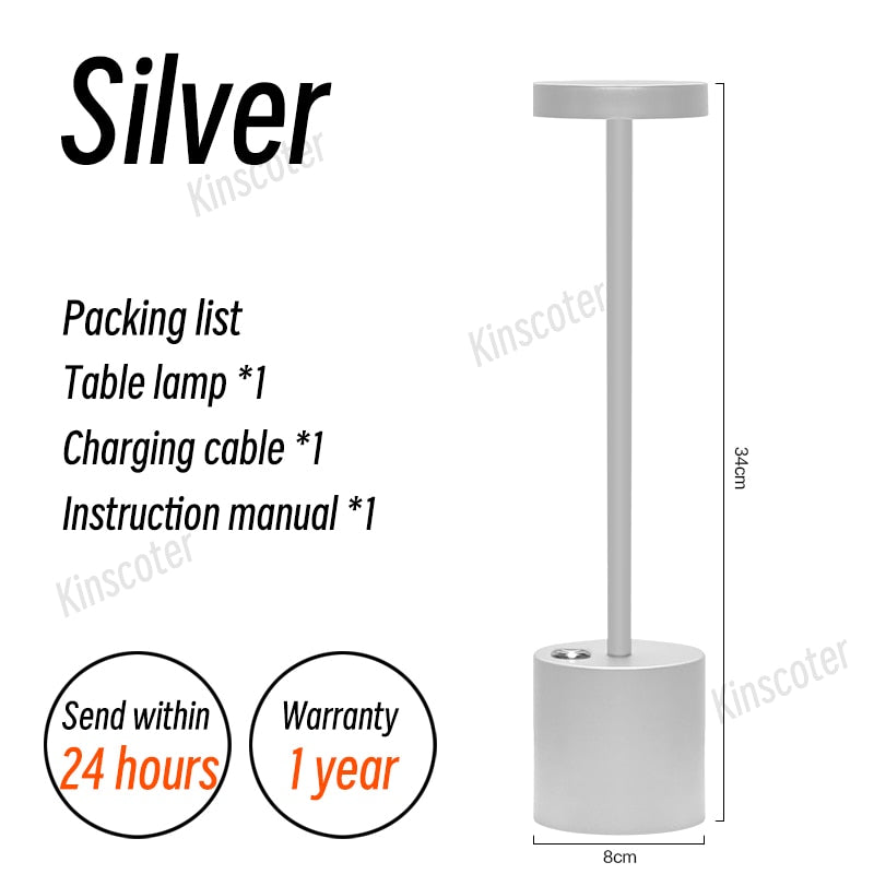 Aluminum Alloy Rechargeable Desk Lamp